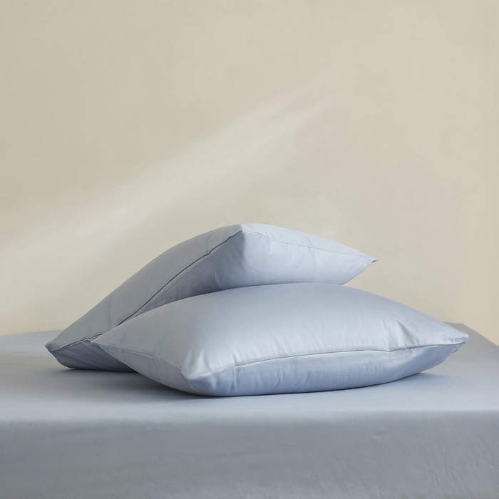 91家纺网 家纺一手货源 找家纺 棉眠 2025新款长绒棉纯色单品系列-单枕套 灰蓝