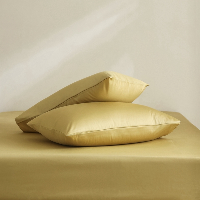 91家纺网 家纺一手货源 找家纺 棉眠 2025新款长绒棉纯色单品系列-单枕套 芥末黄