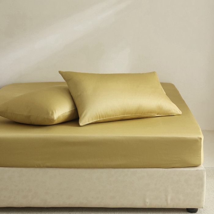 91家纺网 家纺一手货源 找家纺 棉眠 2025新款长绒棉纯色单品系列-单枕套 芥末黄