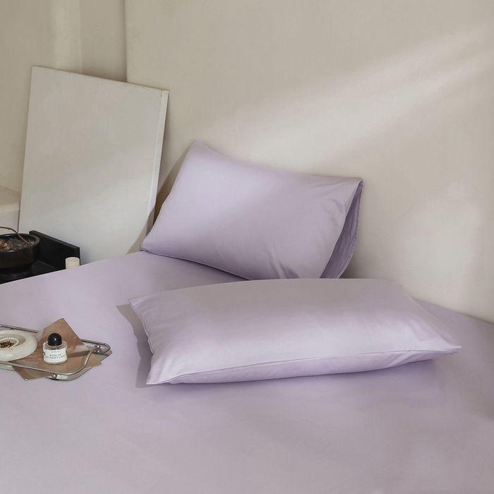 棉眠 2025新款长绒棉纯色单品系列-单枕套 浅紫