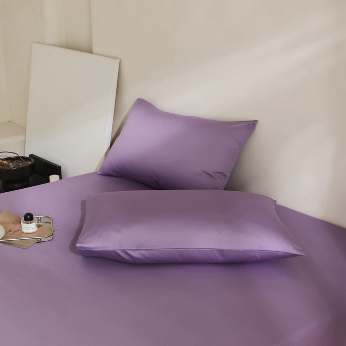 棉眠 2025新款长绒棉纯色单品系列-单枕套 深紫