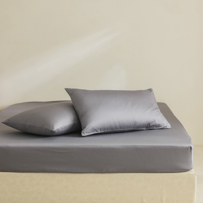 91家纺网 家纺一手货源 找家纺 棉眠 2025新款长绒棉纯色单品系列-单枕套 碳木灰