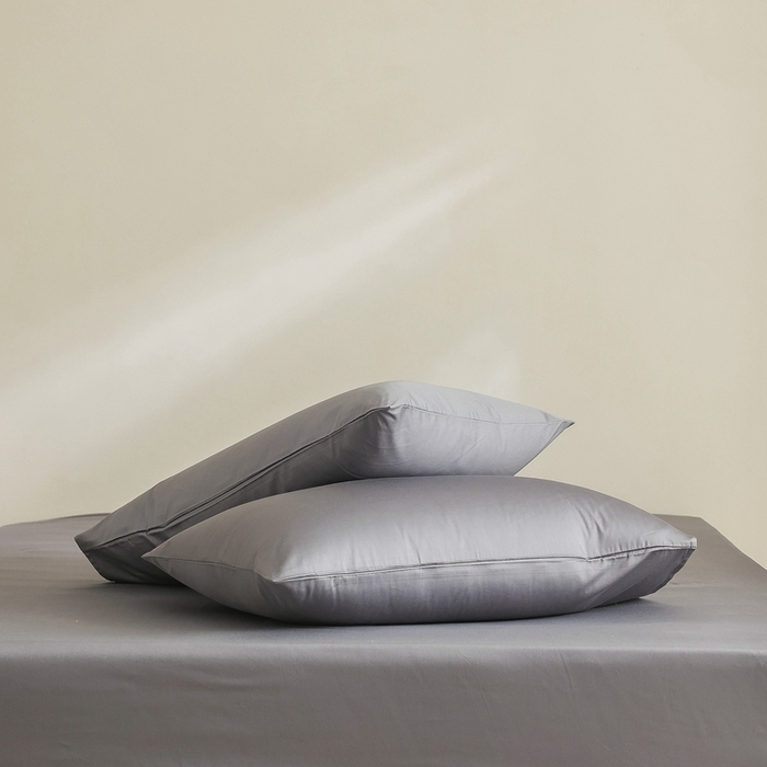 91家纺网 家纺一手货源 找家纺 棉眠 2025新款长绒棉纯色单品系列-单枕套 碳木灰