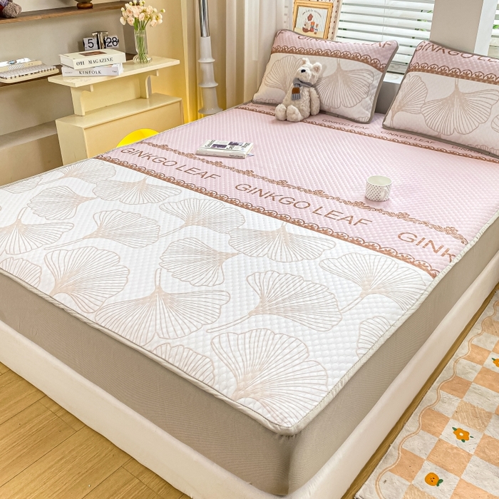 91家纺网 家纺一手货源 找家纺 （总）慕梵家居 2025新款冰豆豆数码印花圆网床笠款凉席席子三件套-床笠款