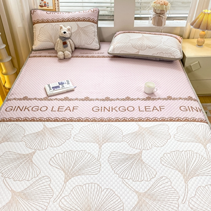 91家纺网 家纺一手货源 找家纺 （总）慕梵家居 2025新款冰豆豆数码印花圆网床笠款凉席席子三件套-床笠款