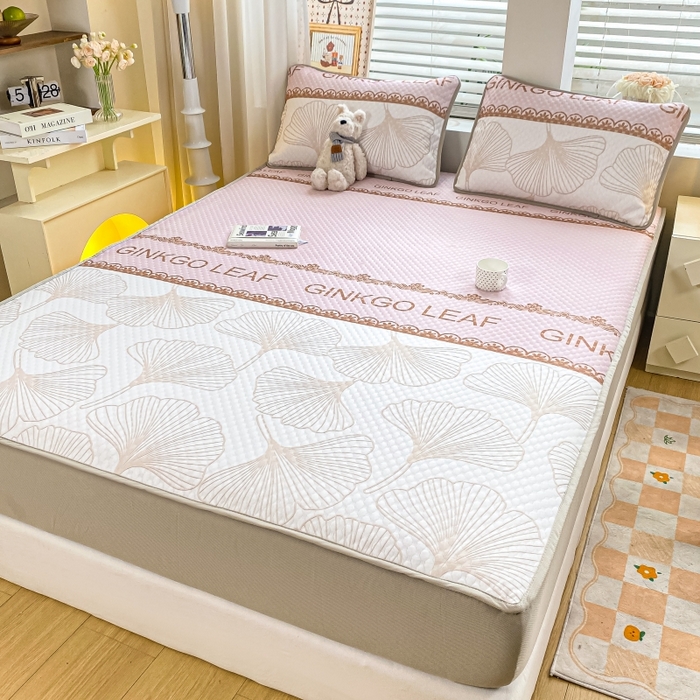 91家纺网 家纺一手货源 找家纺 （总）慕梵家居 2025新款冰豆豆数码印花圆网床笠款凉席席子三件套-床笠款