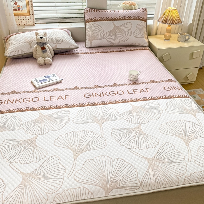 91家纺网 家纺一手货源 找家纺 （总）慕梵家居 2025新款冰豆豆数码印花圆网床笠款凉席席子三件套-床笠款