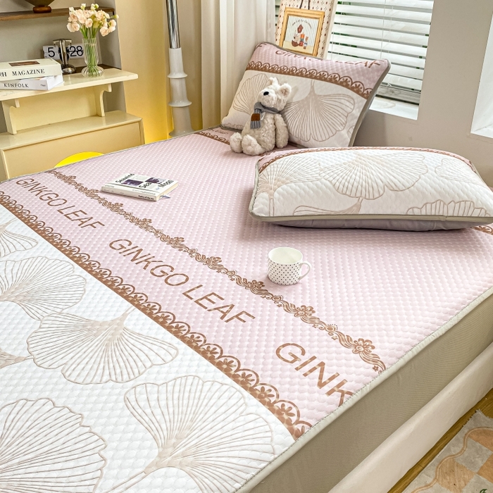 91家纺网 家纺一手货源 找家纺 （总）慕梵家居 2025新款冰豆豆数码印花圆网床笠款凉席席子三件套-床笠款