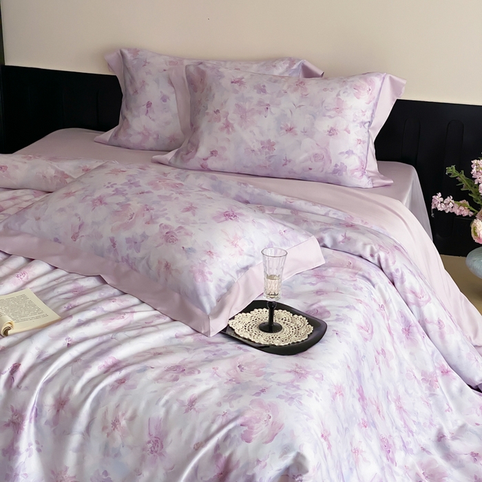 云栖家居 2025天丝棉数码印花四件套 花间拾光-紫