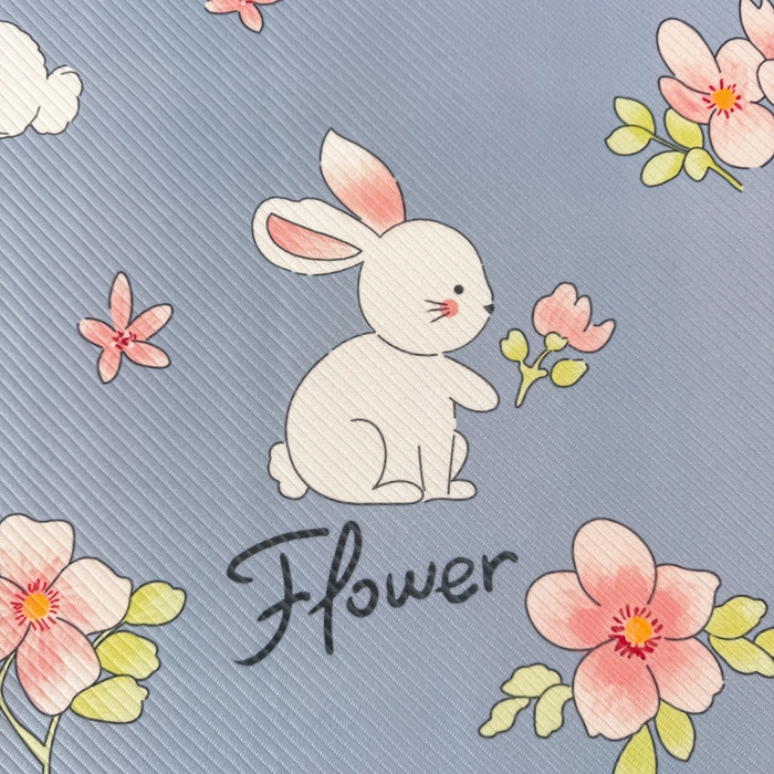 91家纺网 家纺一手货源 找家纺 慕梵家居 2025新款冰豆豆斜纹数码印花床单款凉席席子三件套 花园兔