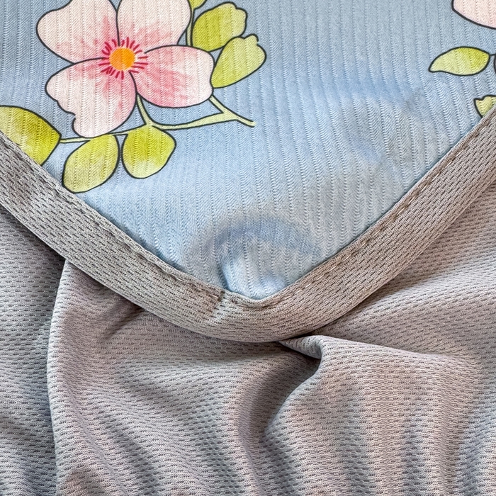 91家纺网 家纺一手货源 找家纺 慕梵家居 2025新款冰豆豆斜纹数码印花床笠款凉席席子三件套 花园兔