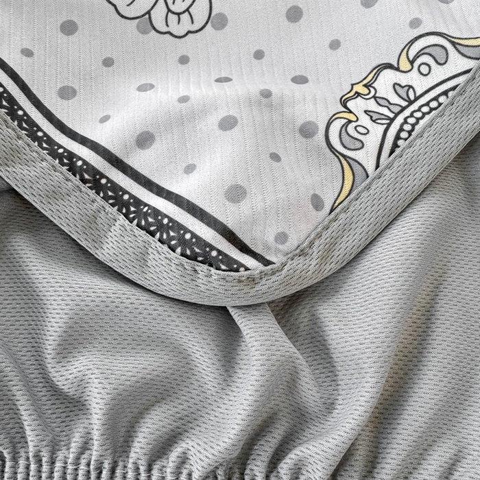 91家纺网 家纺一手货源 找家纺 慕梵家居 2025新款冰豆豆斜纹数码印花床笠款凉席席子三件套 素雅