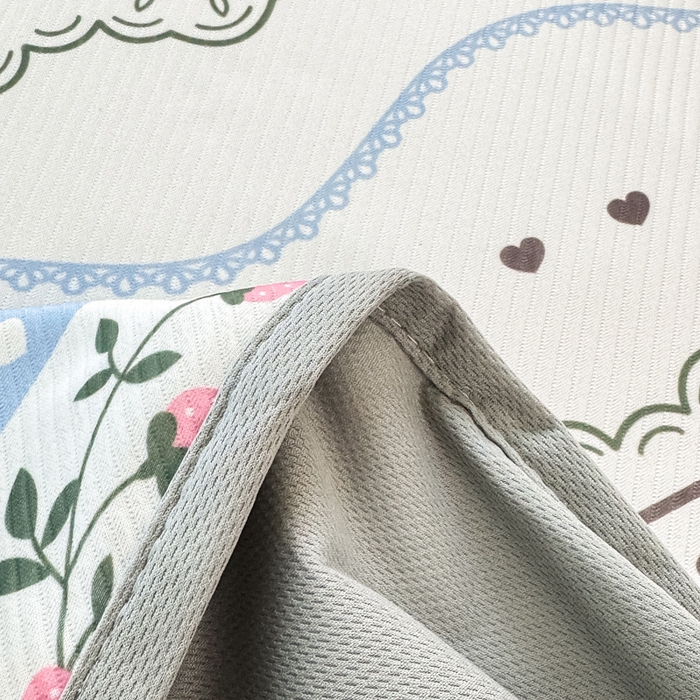 91家纺网 家纺一手货源 找家纺 慕梵家居 2025新款冰豆豆斜纹数码印花床笠款凉席席子三件套 熊宝宝-蓝