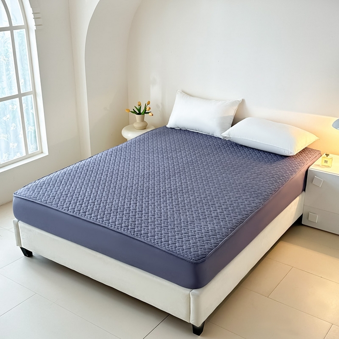 91家纺网 家纺一手货源 找家纺 茗婷家纺 2025新款夹棉防水单床笠供外贸跨境亚马逊 高级灰夹棉