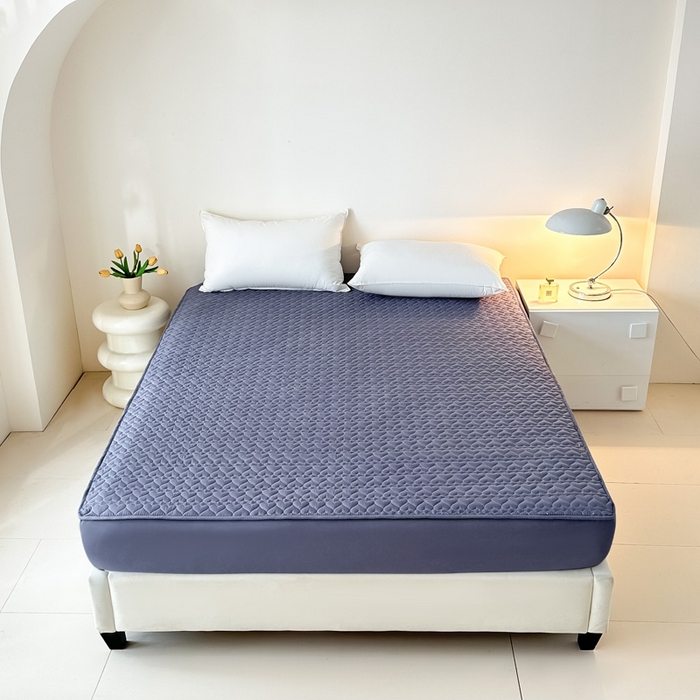 91家纺网 家纺一手货源 找家纺 茗婷家纺 2025新款夹棉防水单床笠供外贸跨境亚马逊 高级灰夹棉