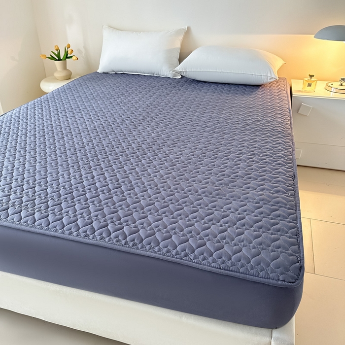 91家纺网 家纺一手货源 找家纺 茗婷家纺 2025新款夹棉防水单床笠供外贸跨境亚马逊 高级灰夹棉