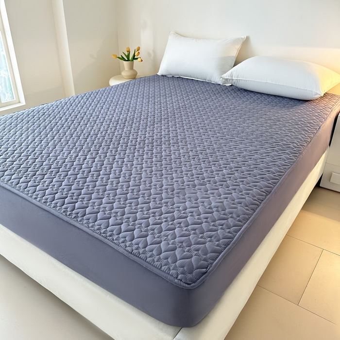 91家纺网 家纺一手货源 找家纺 茗婷家纺 2025新款夹棉防水单床笠供外贸跨境亚马逊 高级灰夹棉