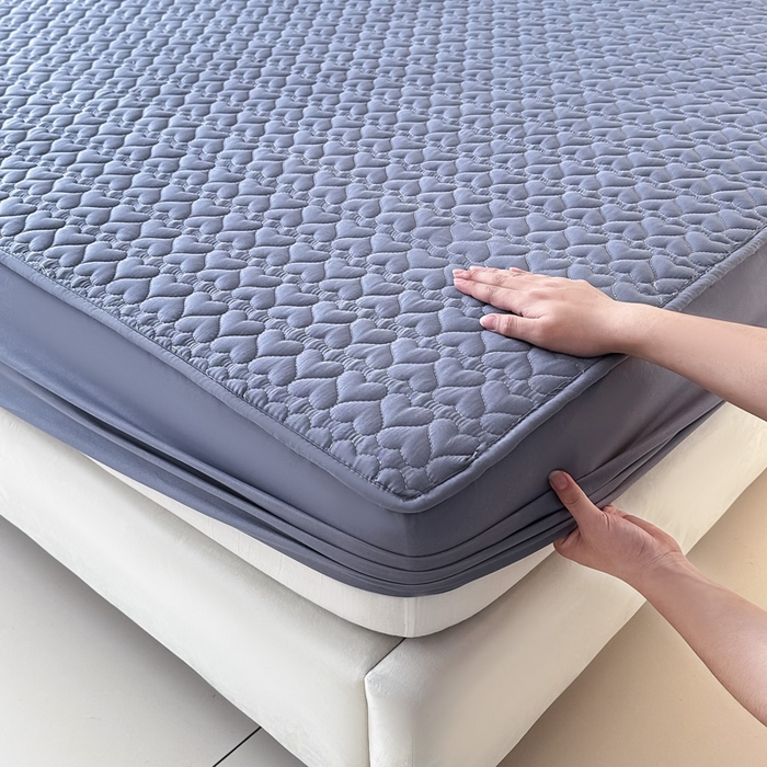 91家纺网 家纺一手货源 找家纺 茗婷家纺 2025新款夹棉防水单床笠供外贸跨境亚马逊 高级灰夹棉