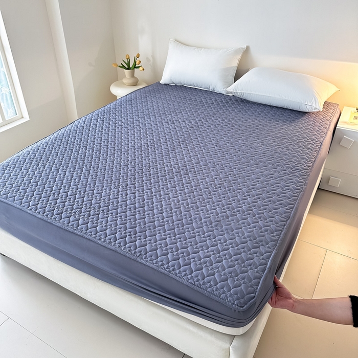 91家纺网 家纺一手货源 找家纺 茗婷家纺 2025新款夹棉防水单床笠供外贸跨境亚马逊 高级灰夹棉