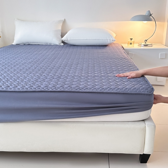 91家纺网 家纺一手货源 找家纺 茗婷家纺 2025新款夹棉防水单床笠供外贸跨境亚马逊 高级灰夹棉