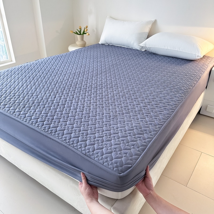 91家纺网 家纺一手货源 找家纺 茗婷家纺 2025新款夹棉防水单床笠供外贸跨境亚马逊 高级灰夹棉