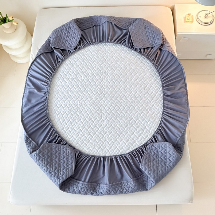 91家纺网 家纺一手货源 找家纺 茗婷家纺 2025新款夹棉防水单床笠供外贸跨境亚马逊 高级灰夹棉