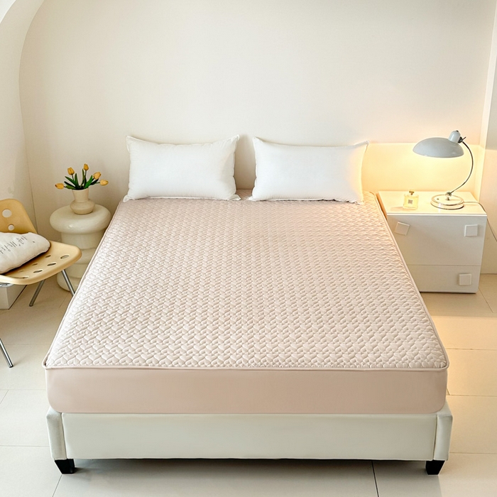 91家纺网 家纺一手货源 找家纺 茗婷家纺 2025新款夹棉防水单床笠供外贸跨境亚马逊 米驼夹棉