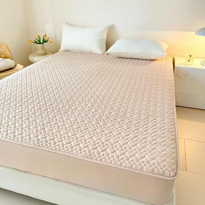 91家纺网 家纺一手货源 找家纺 茗婷家纺 2025新款夹棉防水单床笠供外贸跨境亚马逊 米驼夹棉