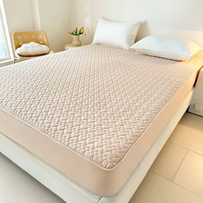 91家纺网 家纺一手货源 找家纺 茗婷家纺 2025新款夹棉防水单床笠供外贸跨境亚马逊 米驼夹棉