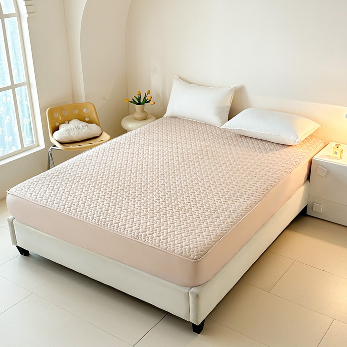 91家纺网 家纺一手货源 找家纺 茗婷家纺 2025新款夹棉防水单床笠供外贸跨境亚马逊 米驼夹棉