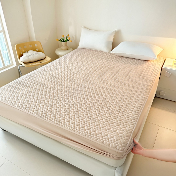 91家纺网 家纺一手货源 找家纺 茗婷家纺 2025新款夹棉防水单床笠供外贸跨境亚马逊 米驼夹棉