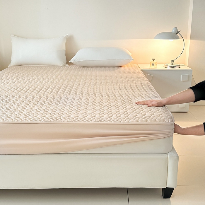 91家纺网 家纺一手货源 找家纺 茗婷家纺 2025新款夹棉防水单床笠供外贸跨境亚马逊 米驼夹棉