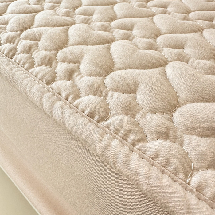 91家纺网 家纺一手货源 找家纺 茗婷家纺 2025新款夹棉防水单床笠供外贸跨境亚马逊 米驼夹棉