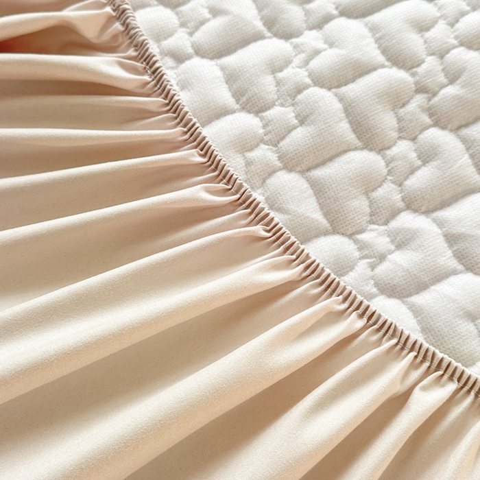 91家纺网 家纺一手货源 找家纺 茗婷家纺 2025新款夹棉防水单床笠供外贸跨境亚马逊 米驼夹棉