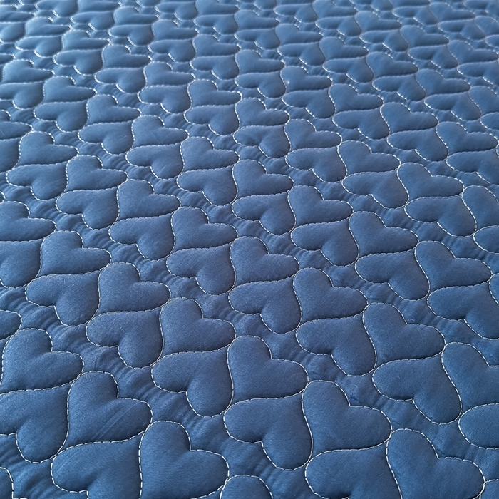 91家纺网 家纺一手货源 找家纺 茗婷家纺 2025新款夹棉防水单床笠供外贸跨境亚马逊 深蓝夹棉