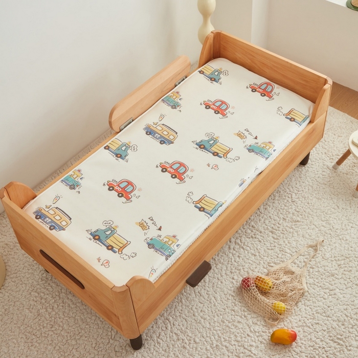 艾佳宝贝 2025春夏A类多动能儿童双面床垫冰丝凉席 巴士汽车