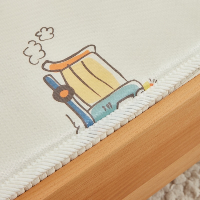 91家纺网 家纺一手货源 找家纺 艾佳宝贝 2025春夏A类多动能儿童双面床垫冰丝凉席 巴士汽车