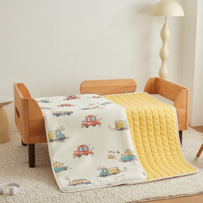 91家纺网 家纺一手货源 找家纺 艾佳宝贝 2025春夏A类多动能儿童双面床垫冰丝凉席 巴士汽车