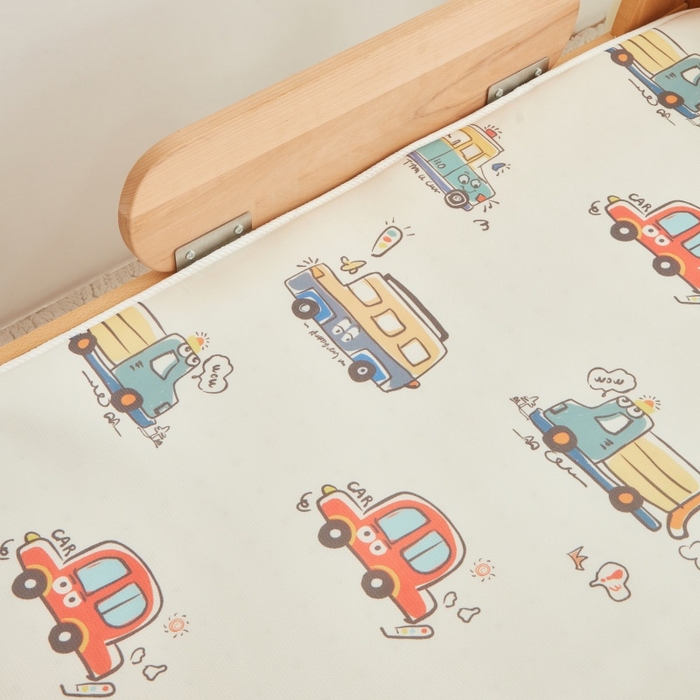 91家纺网 家纺一手货源 找家纺 艾佳宝贝 2025春夏A类多动能儿童双面床垫冰丝凉席 巴士汽车