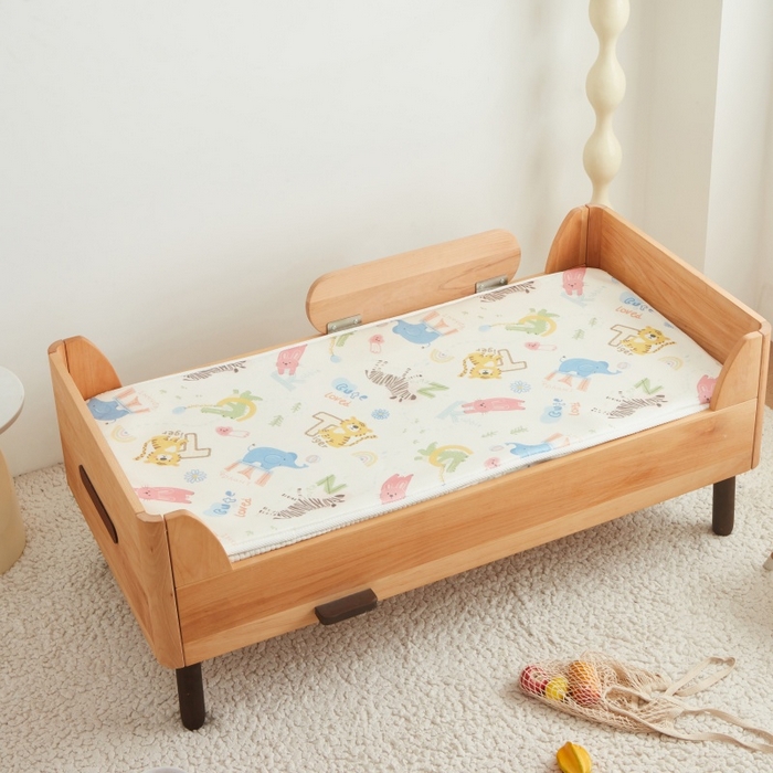 91家纺网 家纺一手货源 找家纺 艾佳宝贝 2025春夏A类多动能儿童双面床垫冰丝凉席 动物的世界