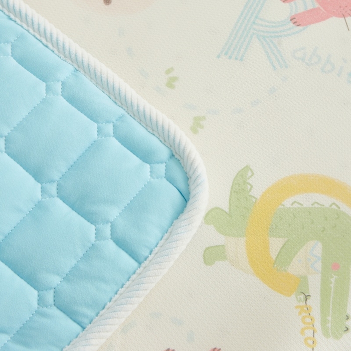 91家纺网 家纺一手货源 找家纺 艾佳宝贝 2025春夏A类多动能儿童双面床垫冰丝凉席 动物的世界