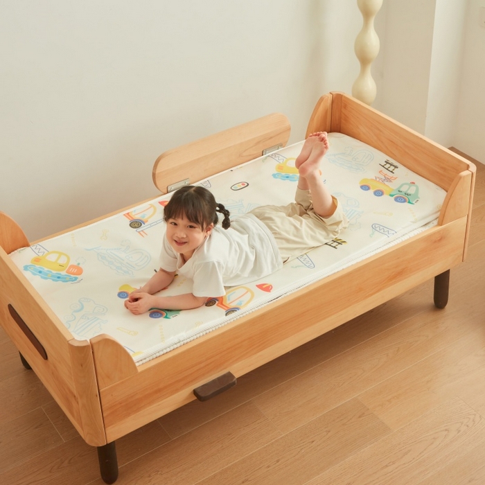 91家纺网 家纺一手货源 找家纺 艾佳宝贝 2025春夏A类多动能儿童双面床垫冰丝凉席 工程小车