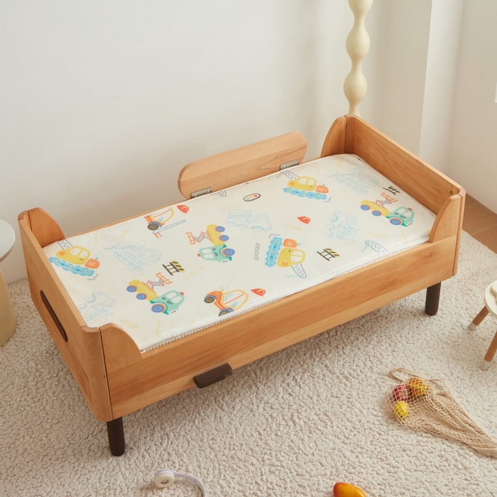 91家纺网 家纺一手货源 找家纺 艾佳宝贝 2025春夏A类多动能儿童双面床垫冰丝凉席 工程小车