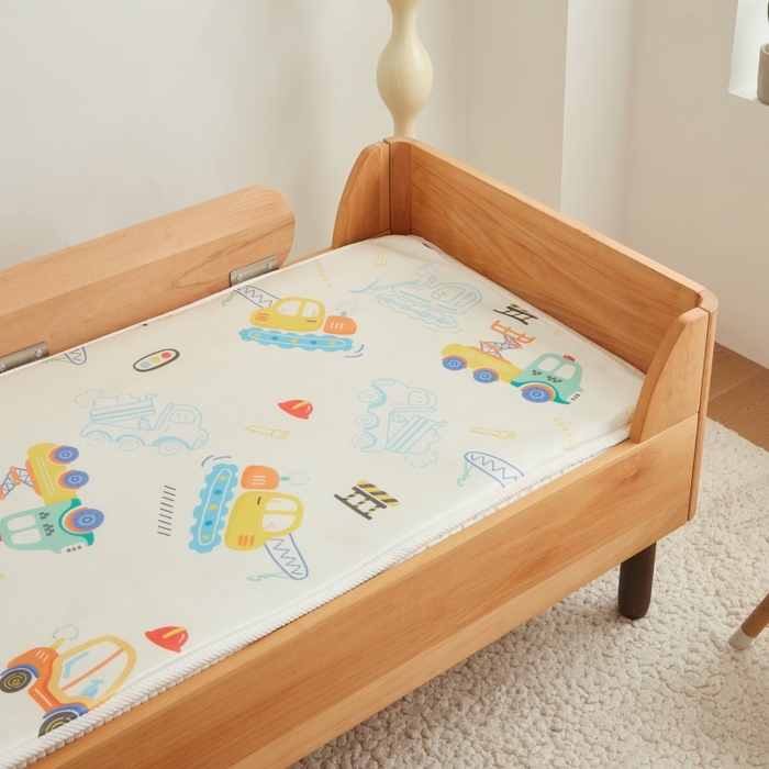 91家纺网 家纺一手货源 找家纺 艾佳宝贝 2025春夏A类多动能儿童双面床垫冰丝凉席 工程小车