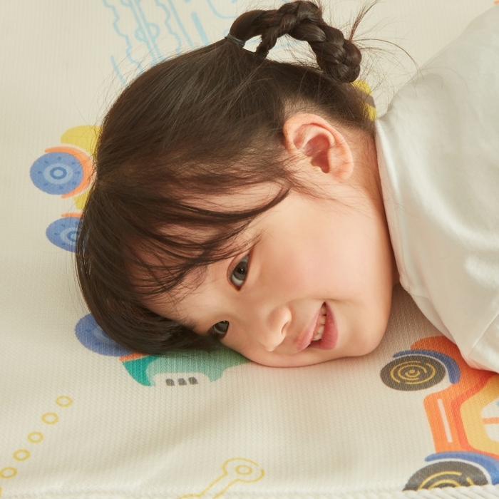 91家纺网 家纺一手货源 找家纺 艾佳宝贝 2025春夏A类多动能儿童双面床垫冰丝凉席 工程小车