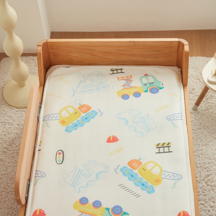 91家纺网 家纺一手货源 找家纺 艾佳宝贝 2025春夏A类多动能儿童双面床垫冰丝凉席 工程小车