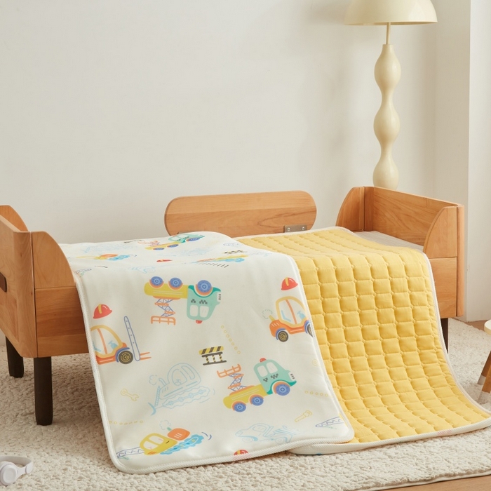 91家纺网 家纺一手货源 找家纺 艾佳宝贝 2025春夏A类多动能儿童双面床垫冰丝凉席 工程小车