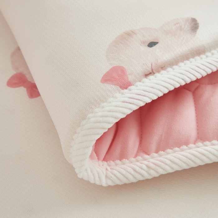 91家纺网 家纺一手货源 找家纺 艾佳宝贝 2025春夏A类多动能儿童双面床垫冰丝凉席 乖萌甜兔