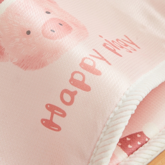 91家纺网 家纺一手货源 找家纺 艾佳宝贝 2025春夏A类多动能儿童双面床垫冰丝凉席 乖巧萌猪