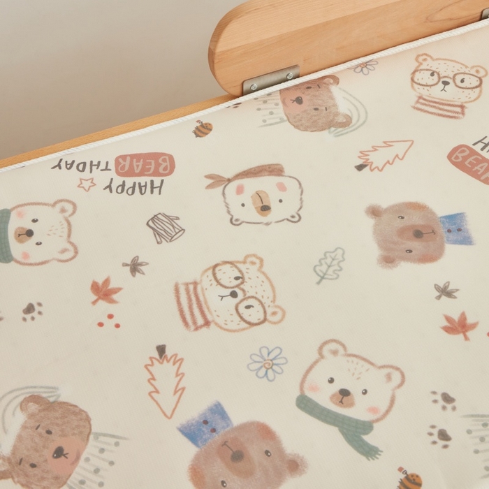 91家纺网 家纺一手货源 找家纺 艾佳宝贝 2025春夏A类多动能儿童双面床垫冰丝凉席 憨憨萌熊